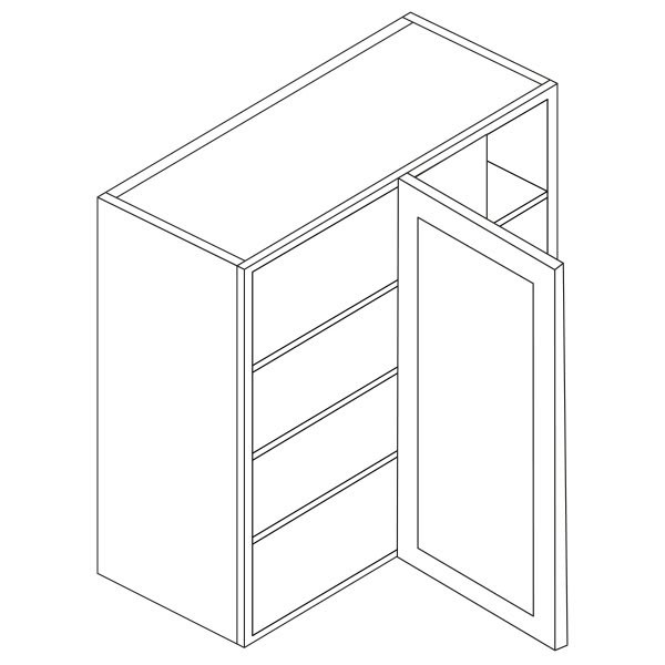 CNC CABINETRY 30" High Blind Wall Cabinet, Country Oak
