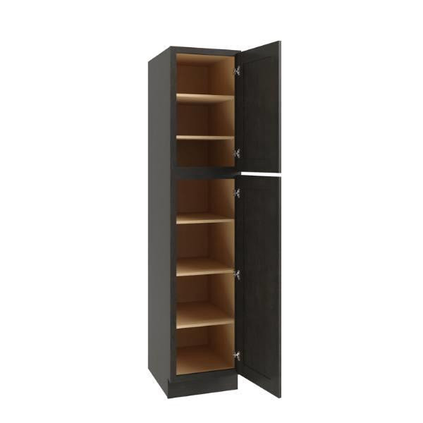 CNC CABINETRY 84" H Single Door Utility Cabinet R, Luxor Smoky Grey