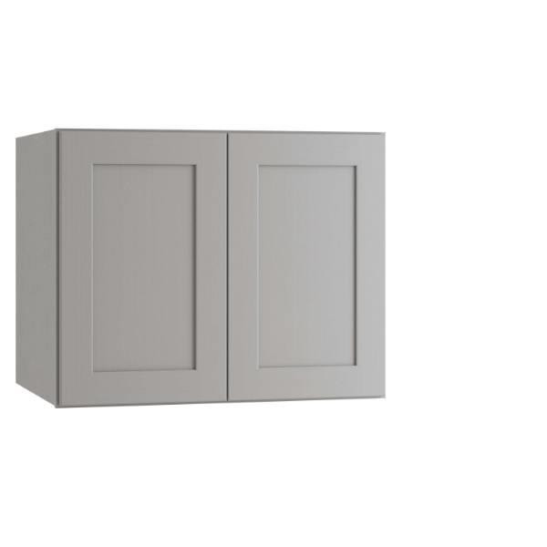 Express Shaker 36 In W X 24 In D X 24 In H Assembled Plywood Wall Bridge Kitchen Cabinet In Veiled Gray With Soft Close