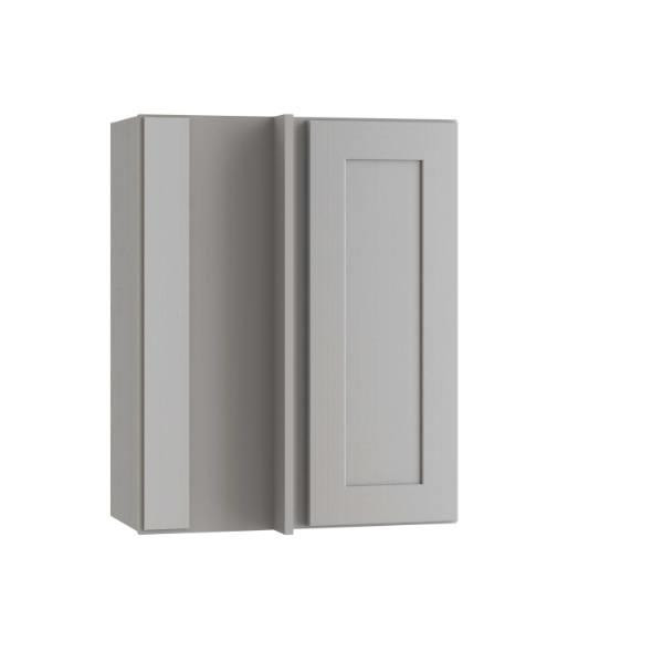 Express Shaker 24 In W X 12 In D X 30 In H Assembled Plywood Corner Blind Kitchen Cabinet In Veiled Gray Left