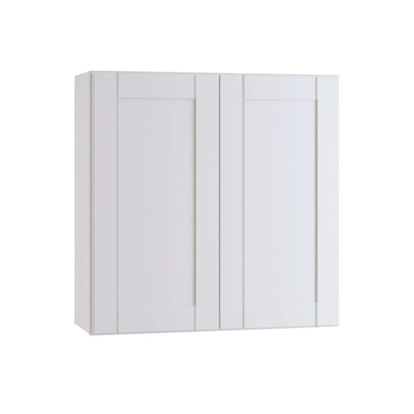 Express Shaker 36 In W X 12 In D X 36 In H Assembled Plywood Wall Kitchen Cabinet In Vesper White With Shelves