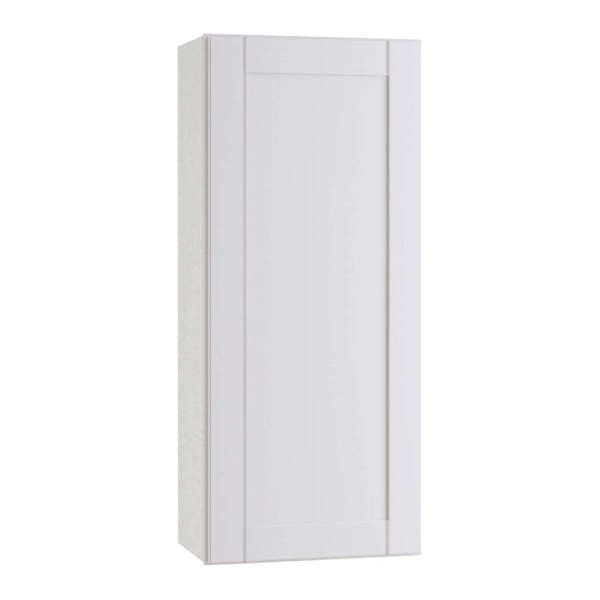 Express Shaker 18 In W X 12 In D X 36 In H Assembled Plywood Wall Kitchen Cabinet In Vesper White With Shelves Left