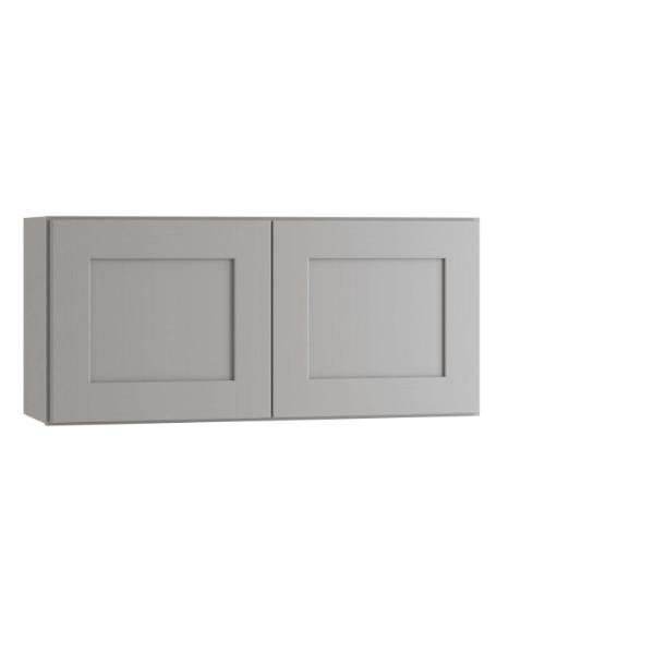 Express Shaker 24 In W X 12 In D X 12 In H Assembled Plywood Wall Bridge Kitchen Cabinet In Veiled Gray With Soft Close