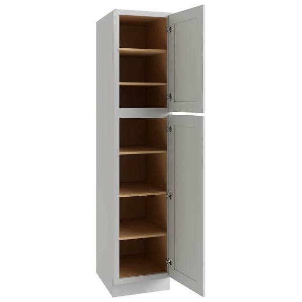 CNC CABINETRY Luxor Utility Cabinet, Right Hinge, 18"W X 96"H, Shaker Misty Grey