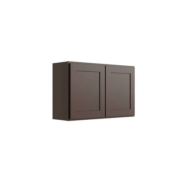 CNC CABINETRY Luxor 2-Door Wall Cabinet, 36"W X 24"H X 12"D, Shaker Espresso