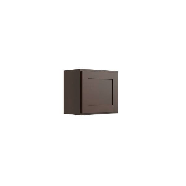 CNC CABINETRY Luxor 1-Door Wall Cabinet, 21"W X 18"H X 12"D, Shaker Espresso
