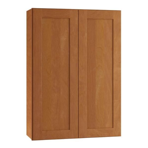 Newport 30 In. W X 12 In. D X 36 In. H Assembled Plywood Wall Kitchen Cabinet In Cinnamon With Soft Close