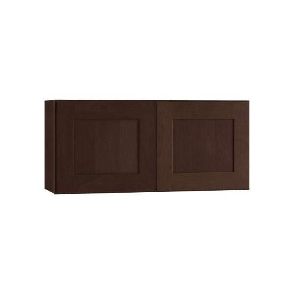 Newport 30 In. W X 12 In. D X 12 In. H Assembled Plywood Wall Bridge Kitchen Cabinet In Manganite With Soft Close