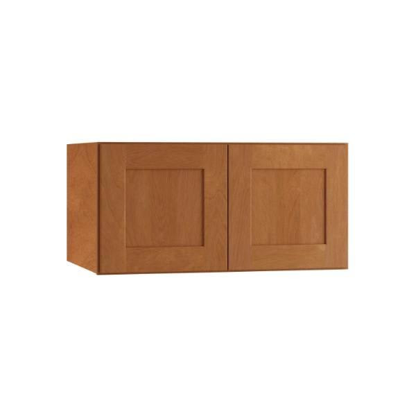 Newport 36 In. W X 24 In. D X 15 In. H Assembled Plywood Wall Bridge Kitchen Cabinet In Cinnamon With Soft Close