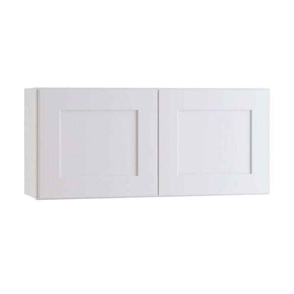 Newport 33 In. W X 12 In. D X 15 In. H Assembled Plywood Wall Bridge Kitchen Cabinet In Pacific White With Soft Close
