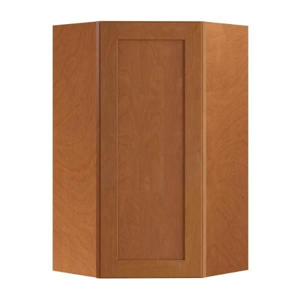 Newport 20 In. W X 12 In. D X 42 In. H Assembled Plywood Diagonal Wall Kitchen Cabinet In Cinnamon With Soft Close