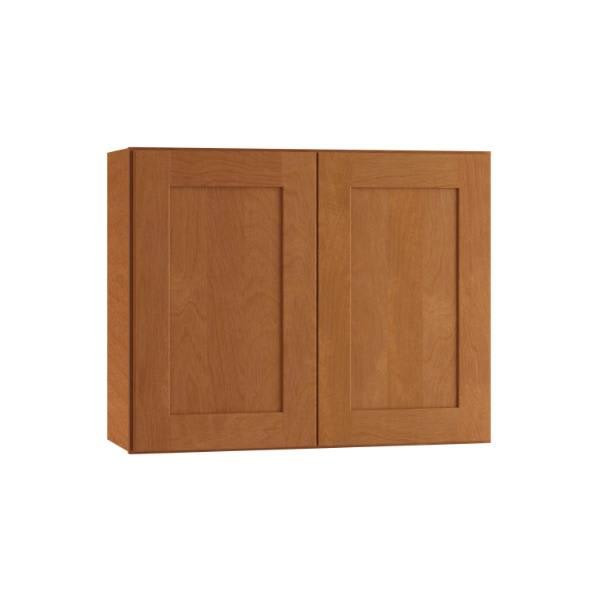 Newport 30 In. W X 12 In. D X 18 In. H Assembled Plywood Wall Bridge Kitchen Cabinet In Cinnamon With Soft Close