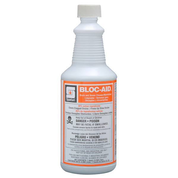 Spartan Bloc-Aid Drain Cleaner, 1 Qt, Case Of 12