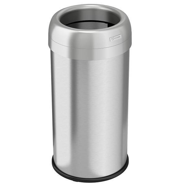 HLS Commercial 16 Gallon Stainless Steel Round Open Top Trash Can With Odor Filters