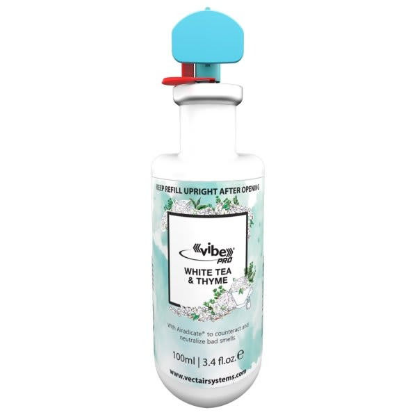 Vectair Vibe Pro Fragranced Air Deodorizer, White Tea/Thyme, Case Of 4