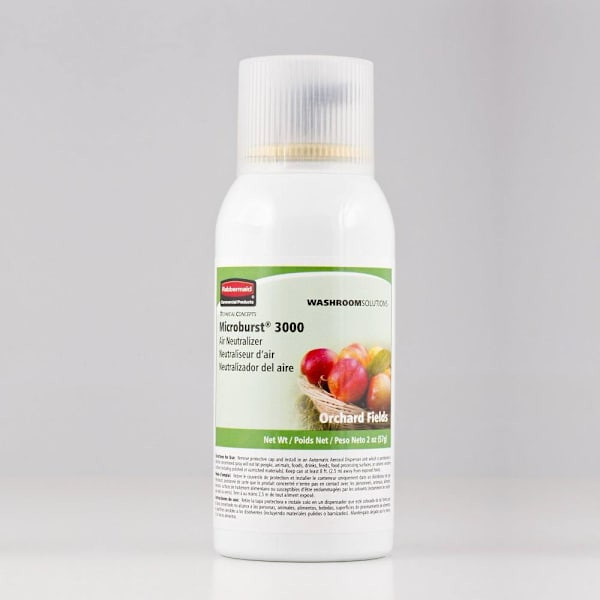 Rubbermaid Commercial Microburst 3000 Odor Neutralizer/Air Freshener Aerosol Refill, Orchard Fields