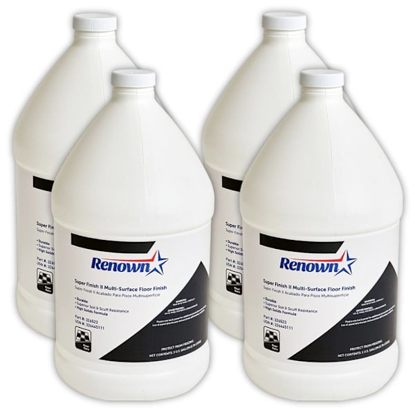 Renown Super Finish II Multi-Surface Floor Finish, 1 Gal, Case Of 4
