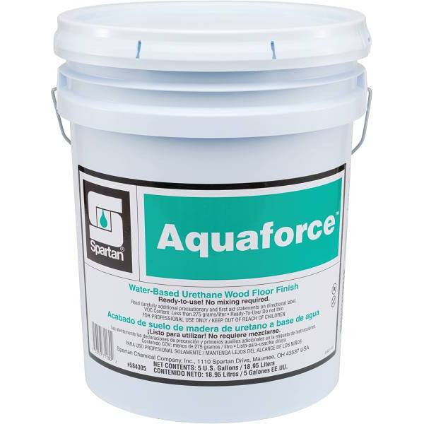 Aquaforce Water-Based Urenthan Wood Floor Finish, 5 Gal