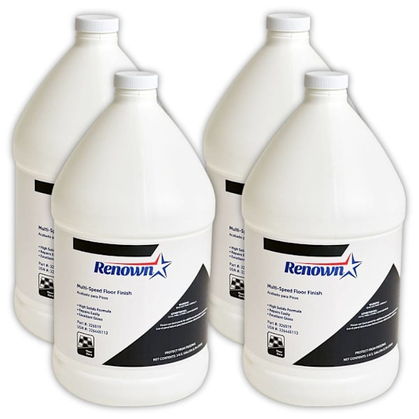 Renown Multi Speed Floor Finish, Fragrance Free, 1 Gal, Case Of 4