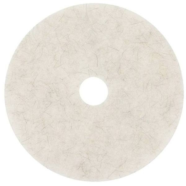 3M White Floor Pad, 19", Natural Blend