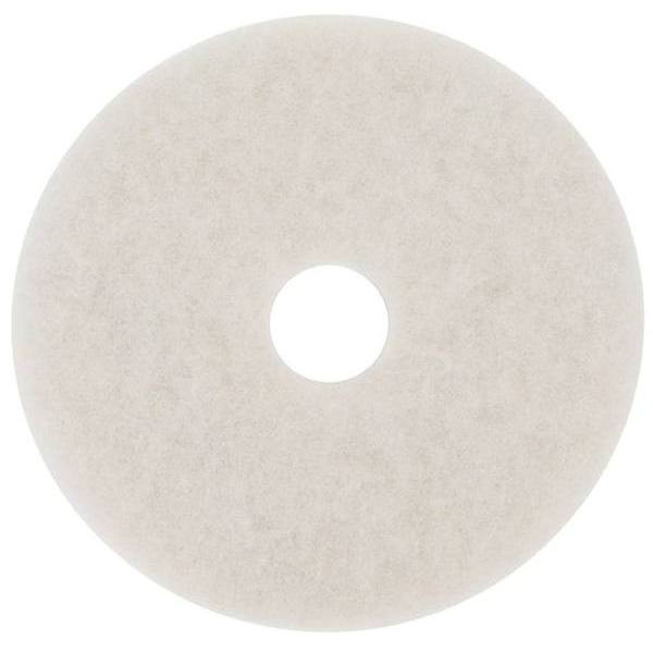 3M Super Polish Floor Pad, 27", White, Case Of 5
