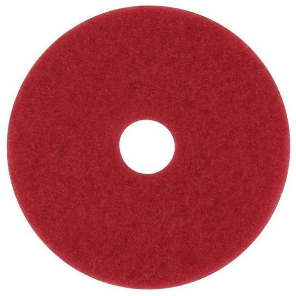 3M Buffing Floor Pad, 13", Red, Package Of 5