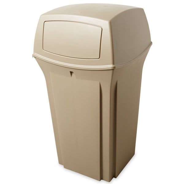 Rubbermaid Commercial 35 Gallon 2-Door Ranger Trash Can (Beige)