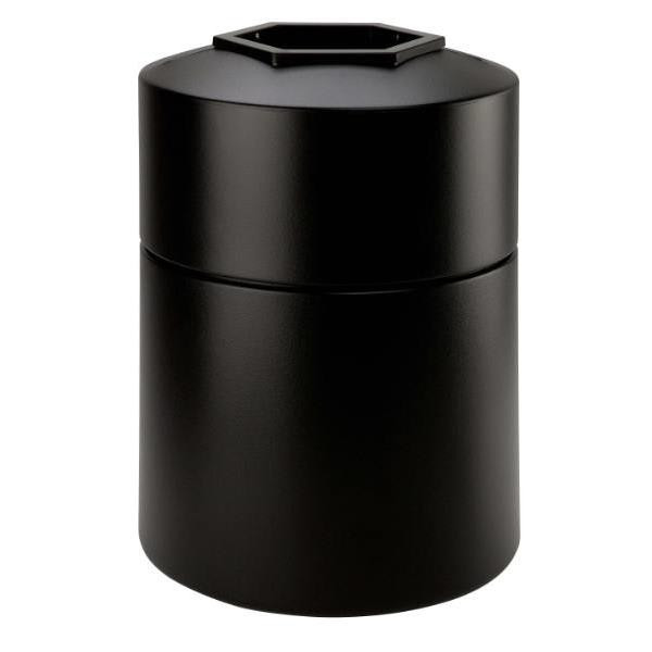 Commercial Zone Products Polytec Round Trash Receptacle, 45 Gallon, Black