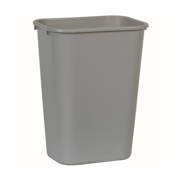 Rubbermaid Commercial 10.25 Gal. Deskside Rectangular Trash Can, Large, Gray