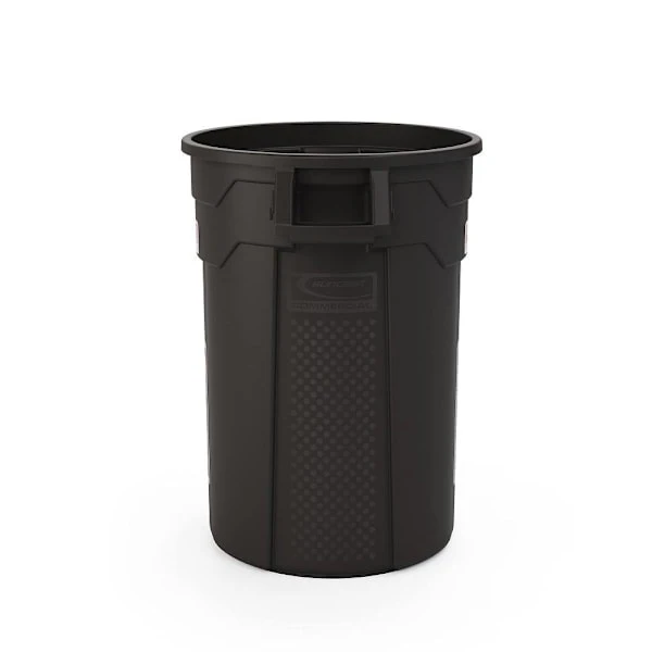 Suncast Commercial Round Utility Waste Receptacle Black 32 Gal