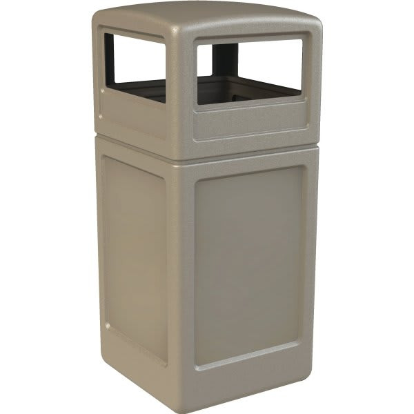 Commercial Zone Products Polytec 42 Gallon Trash Can W/ Dome Lid, Beige