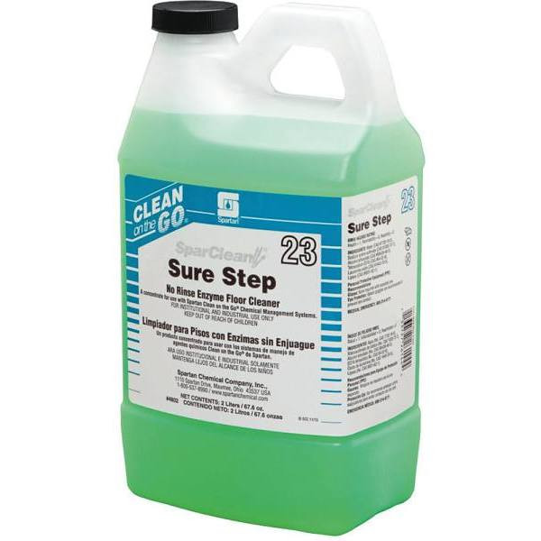 Spartan Sparclean Sure Step Enzyme Floor Cleaner, Clean Scent,  2 L., Case Of 4