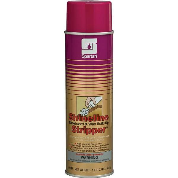 Spartan Shineline Baseboard/Wax Build-Up Stripper, Lemon Scent, 18oz Aerosol Can, Case Of 12