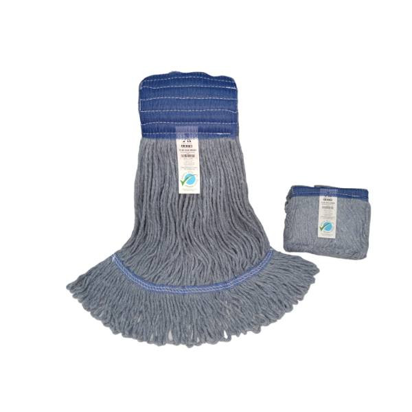 ABCO Medium Blended Looped Mop, 5" Headband, 20 Oz., Blue, Green Seal Certified