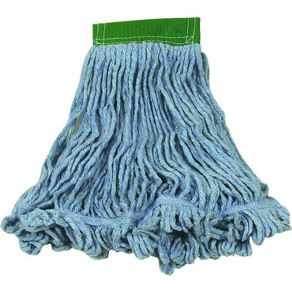 Rubbermaid Commercial Super Stitch 20 Oz. Cotton Blend Wet Mop Head, Looped-End, 5 In. Headband, Blue