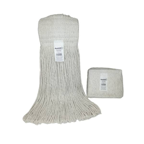 Renown 4-Ply Natural Cotton Headband Cut End Mop Head, 24 Oz, 5", Case Of 6
