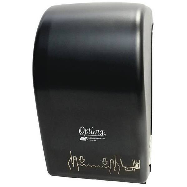 Optima Allied West Paper Auto-Cut Hands Free Roll Towel Dispenser (Black)