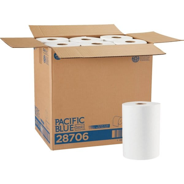 Pacific Blue Basic Hardwound Paper Towels (12 Rolls-Case)