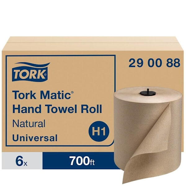 Tork Matic Paper Hand Towel Roll, Universal, Natural, H1 (6 Rolls X 700 Ft)
