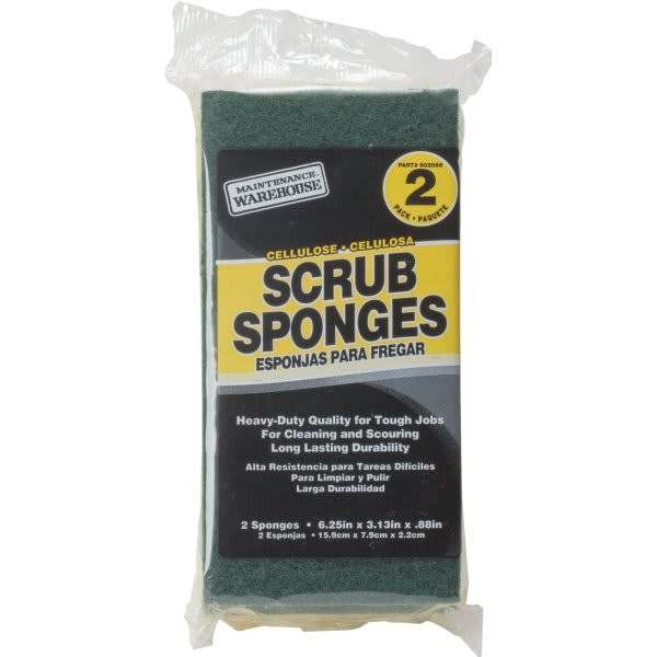 Maintenance Warehouse Cellulose Scrubbing Sponge (2-Pack) (Green)