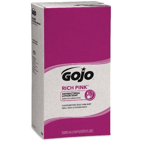 Gojo Rich Pink Antibacterial Soap, Floral Balsam, 5000 mL Hand Soap Refill For Gojo PRO Push-Style Dispenser, Case Of 2
