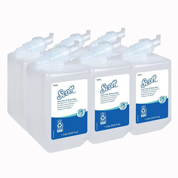 Scott 1l Fresh Scent Hair And Body Wash, 6 Refills-Case