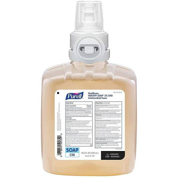 Purell Healthcare Healthy Soap 2.0% Chg Refill 1200ml, Fragrance Free, Case Of 2