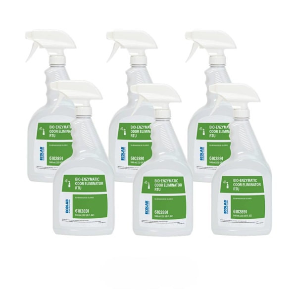 Ecolab Bio-Enzymatic Odor Eliminator RTU 32 Fl Oz., Case Of 6