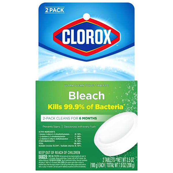 Clorox Ultra Clean Toilet Tablets With Bleach, 3.5 Oz, Package Of 2