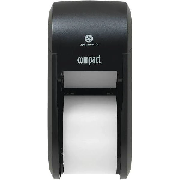COMPACT 2-Roll Coreless Vertical Toilet Paper Dispenser, Black