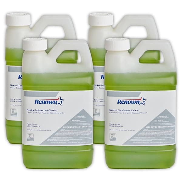 Renown Neutral Disinfectant Cleaner, Fragrance Free, 64 Oz, Case Of 4