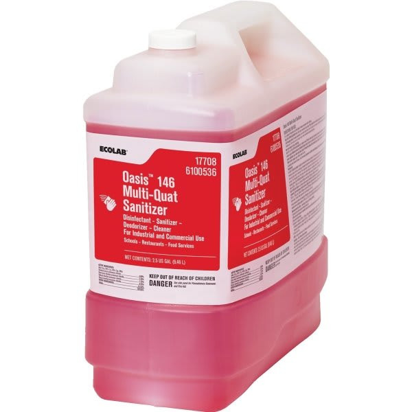 Ecolab Oasis 146 Multi-Quat Sanitizer, 2.5 Gallon