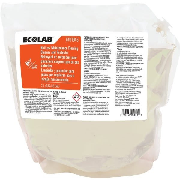 Ecolab No/Low Maintenance Flooring Cleaner And Protector 2 Liter, Case Of 2