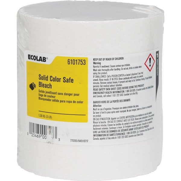 Ecolab Solid Color Safe Bleach 3 Lb, Case Of 2